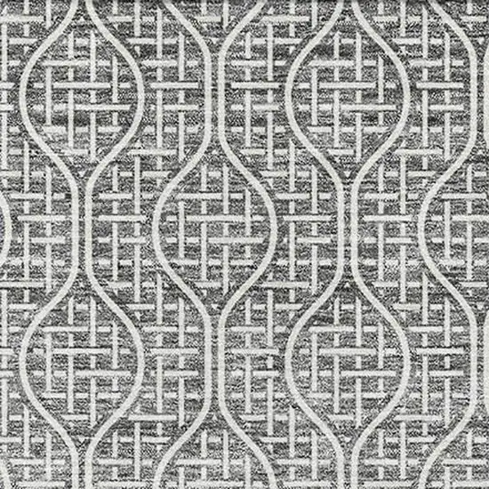 Gray And Ivory Geometric Washable Area Rug With UV Protection Photo 3