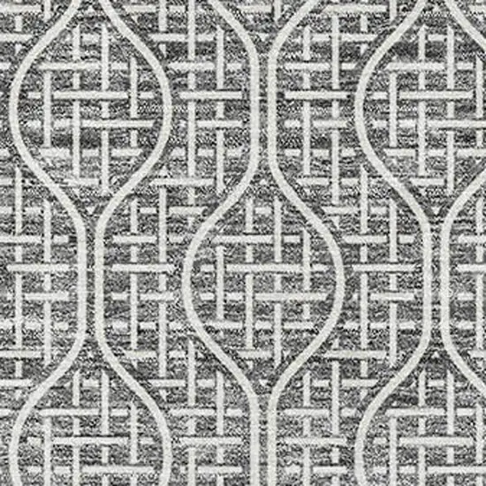 Gray And Ivory Geometric Washable Area Rug With UV Protection Photo 2