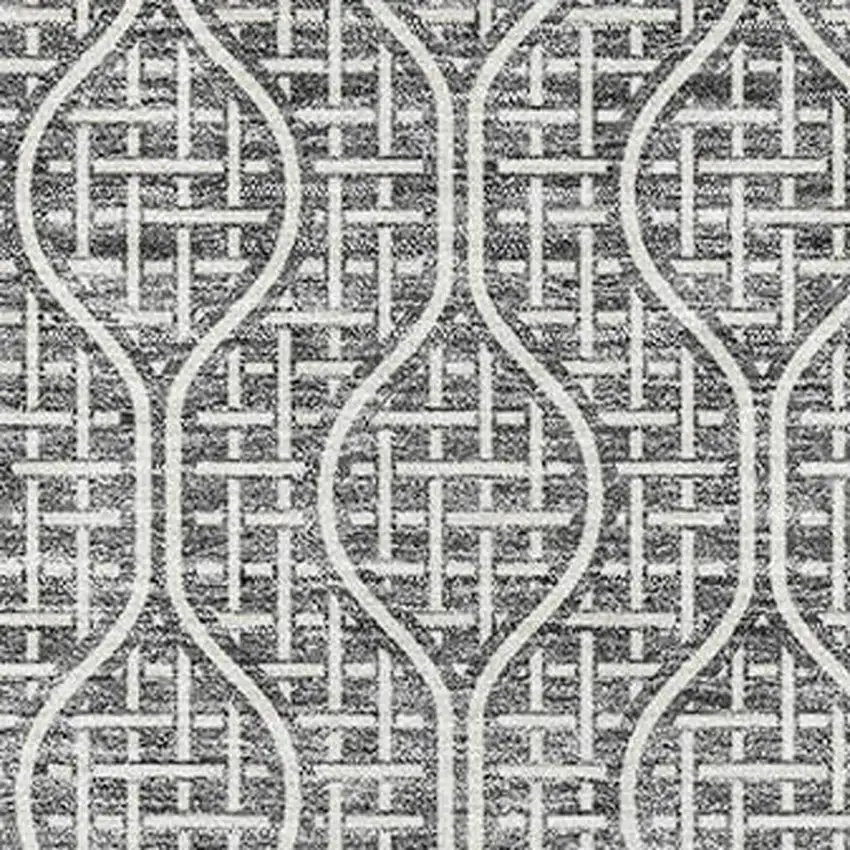 Gray And Ivory Geometric Washable Area Rug With UV Protection Photo 2