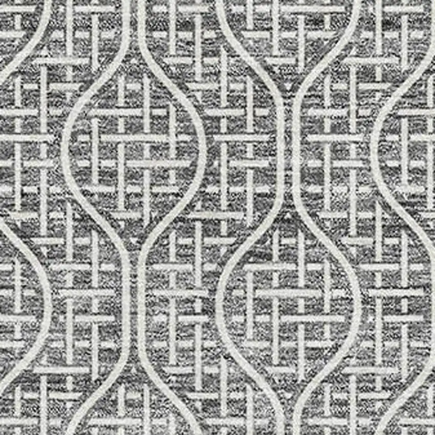 Gray And Ivory Geometric Washable Area Rug With UV Protection Photo 2