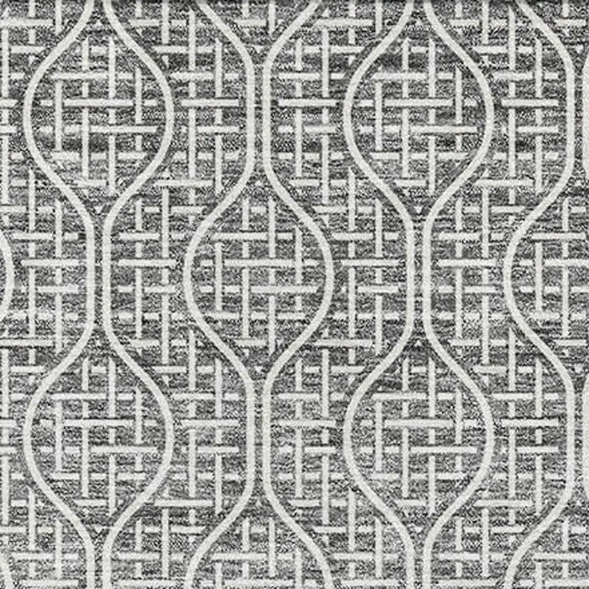 Gray And Ivory Geometric Washable Area Rug With UV Protection Photo 3