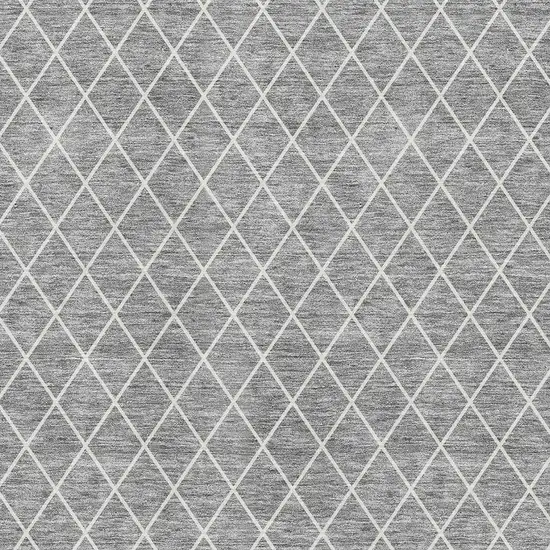 Gray And Ivory Geometric Washable Area Rug With UV Protection Photo 2