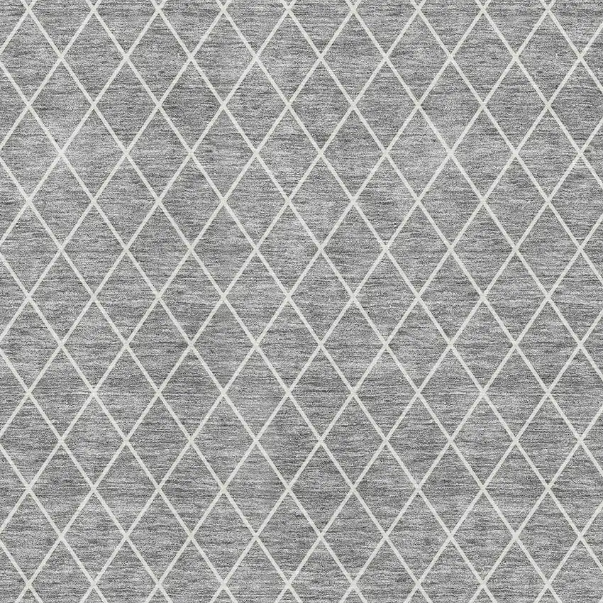 Gray And Ivory Geometric Washable Area Rug With UV Protection Photo 2