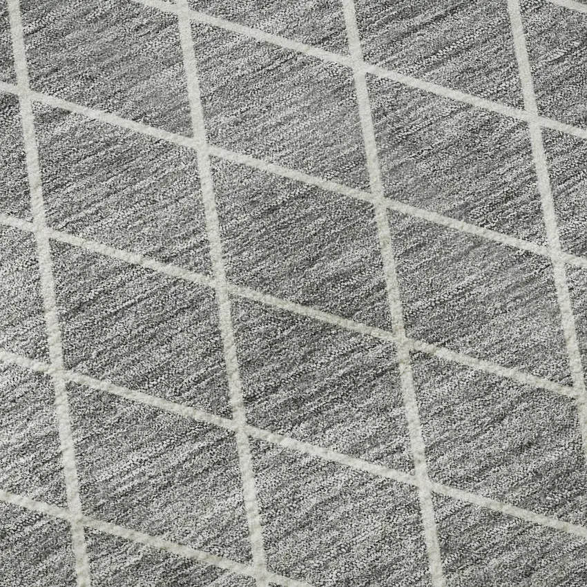 Gray And Ivory Geometric Washable Area Rug With UV Protection Photo 9