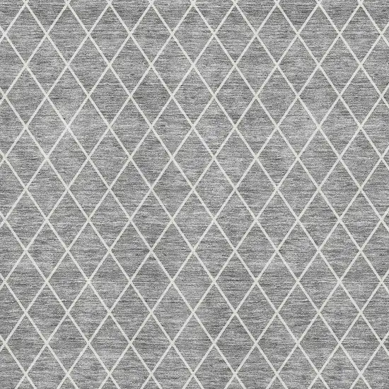 Gray And Ivory Geometric Washable Area Rug With UV Protection Photo 2