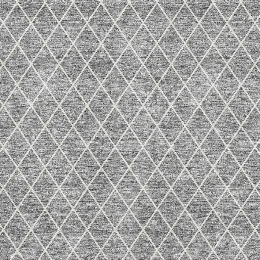 Gray And Ivory Geometric Washable Area Rug With UV Protection Photo 2