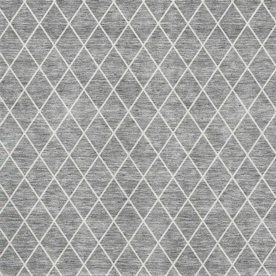 Gray And Ivory Geometric Washable Area Rug With UV Protection Photo 2