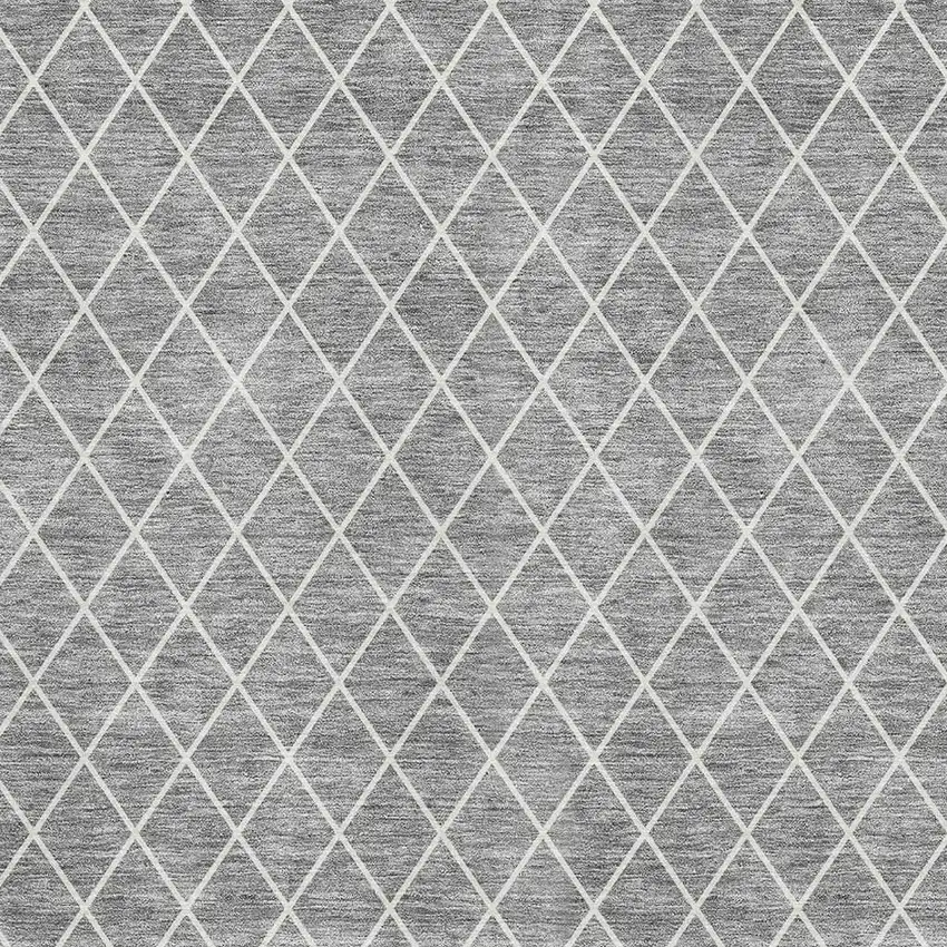 Gray And Ivory Geometric Washable Area Rug With UV Protection Photo 2