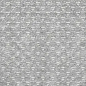 Photo of Gray And Ivory Geometric Washable Area Rug With UV Protection