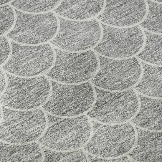 Gray And Ivory Geometric Washable Area Rug With UV Protection Photo 9
