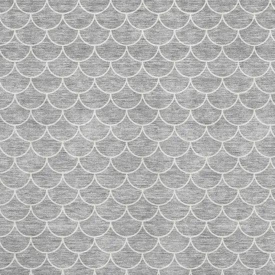 Gray And Ivory Geometric Washable Area Rug With UV Protection Photo 2