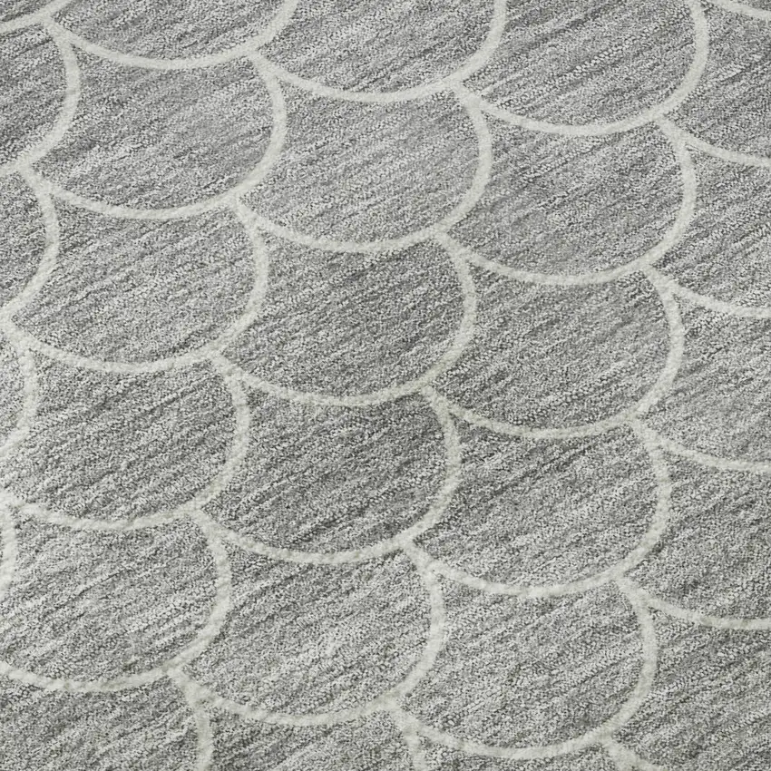 Gray And Ivory Geometric Washable Area Rug With UV Protection Photo 8