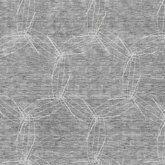 Gray And Ivory Geometric Washable Area Rug With UV Protection Photo 2