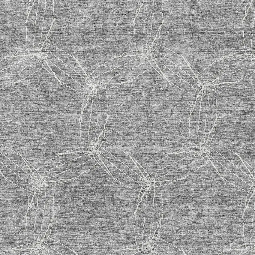 Gray And Ivory Geometric Washable Area Rug With UV Protection Photo 2