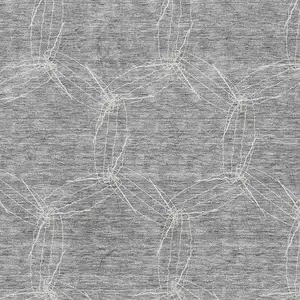 Photo of Gray And Ivory Geometric Washable Area Rug With UV Protection