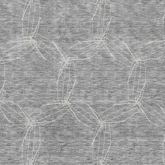 Gray And Ivory Geometric Washable Area Rug With UV Protection Photo 2