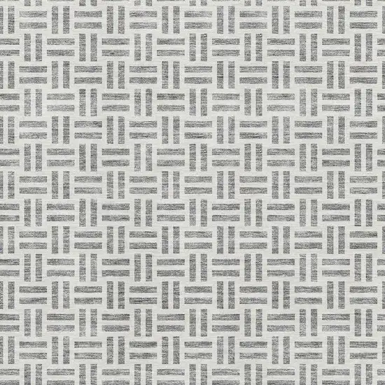 Gray And Ivory Geometric Washable Area Rug With UV Protection Photo 3