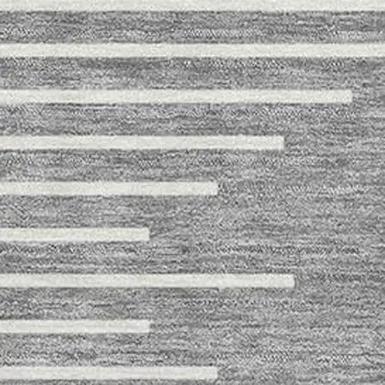 Gray And Ivory Geometric Washable Area Rug With UV Protection Photo 2