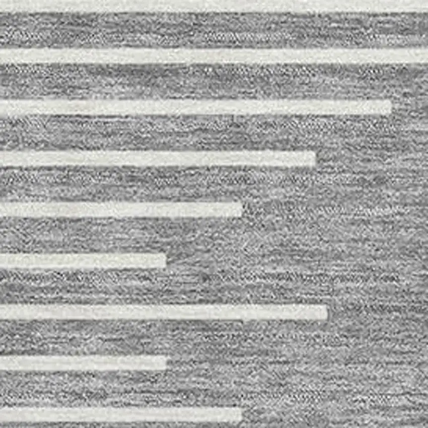 Gray And Ivory Geometric Washable Area Rug With UV Protection Photo 2