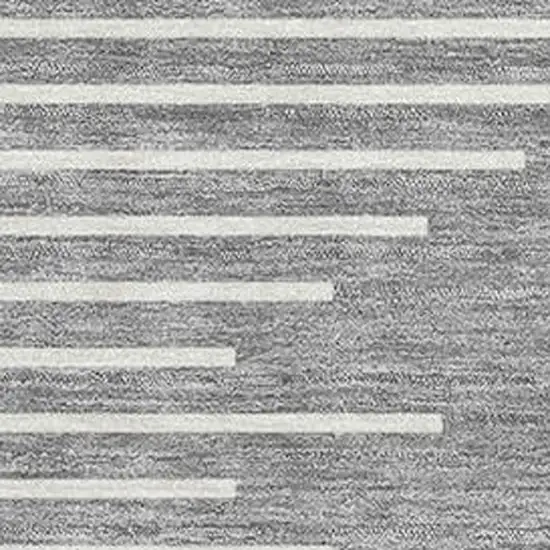 Gray And Ivory Geometric Washable Area Rug With UV Protection Photo 2