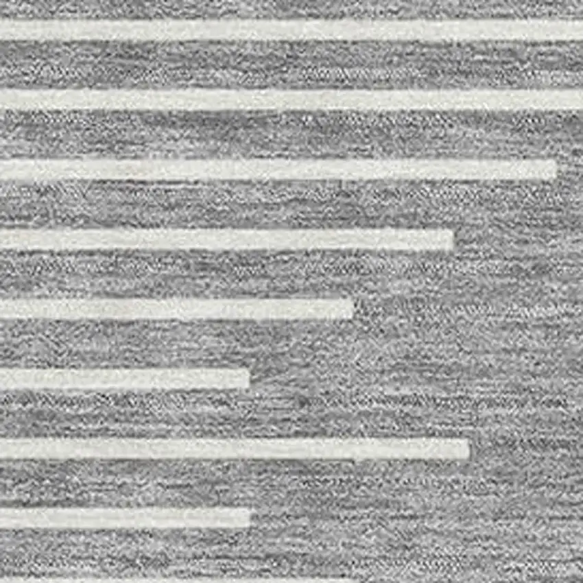 Gray And Ivory Geometric Washable Area Rug With UV Protection Photo 2