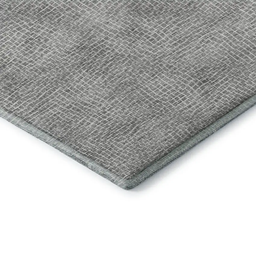 Gray And Ivory Geometric Washable Area Rug With UV Protection Photo 8
