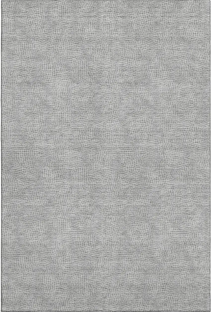 Gray And Ivory Geometric Washable Area Rug With UV Protection Photo 6
