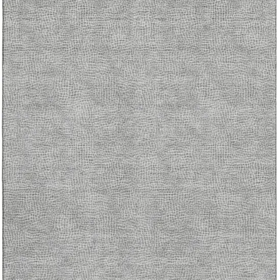 Gray And Ivory Geometric Washable Area Rug With UV Protection Photo 4
