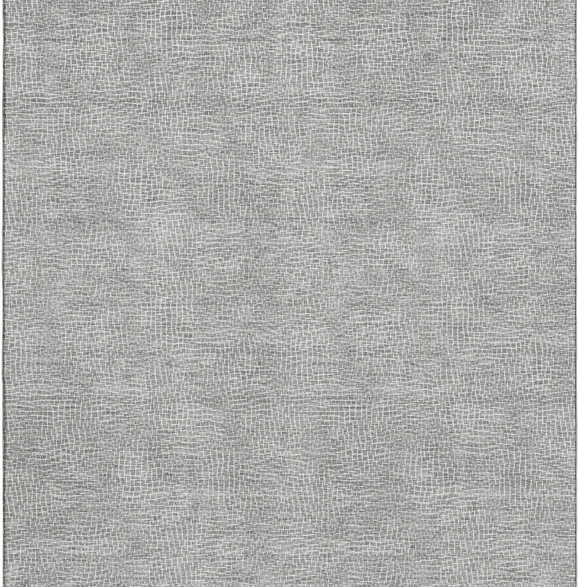 Gray And Ivory Geometric Washable Area Rug With UV Protection Photo 4