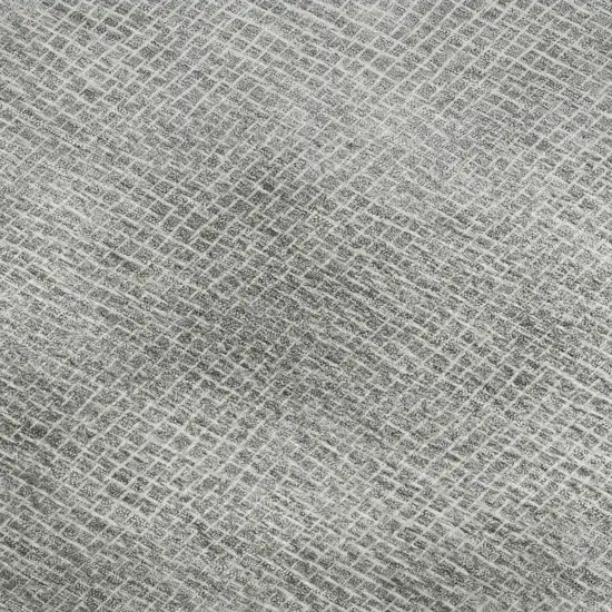 Gray And Ivory Geometric Washable Area Rug With UV Protection Photo 3