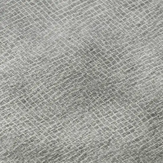 Gray And Ivory Geometric Washable Area Rug With UV Protection Photo 1