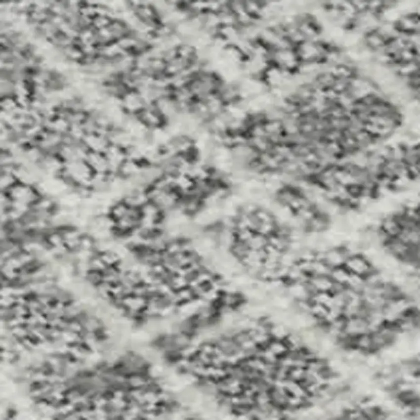 Gray And Ivory Geometric Washable Area Rug With UV Protection Photo 2