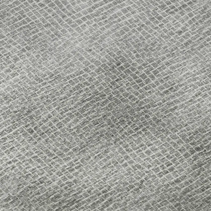 Gray And Ivory Geometric Washable Area Rug With UV Protection Photo 1