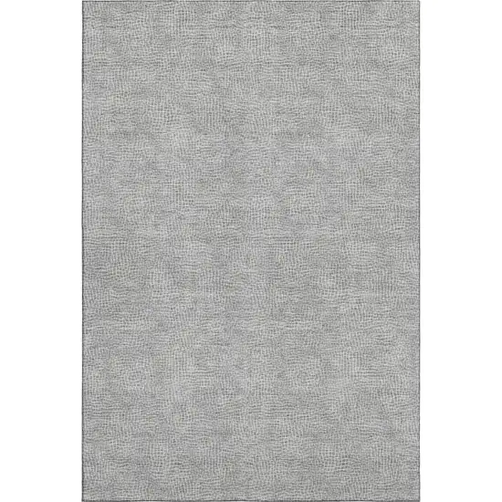 Gray And Ivory Geometric Washable Area Rug With UV Protection Photo 5