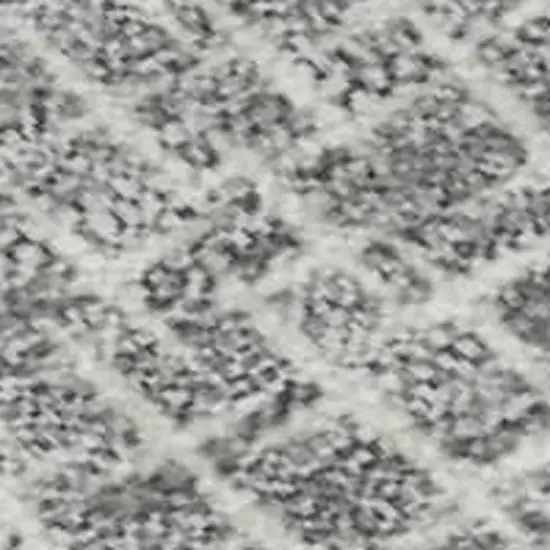 Gray And Ivory Geometric Washable Area Rug With UV Protection Photo 2