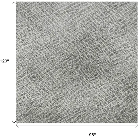 Gray And Ivory Geometric Washable Area Rug With UV Protection Photo 9