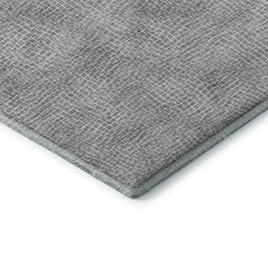 Gray And Ivory Geometric Washable Area Rug With UV Protection Photo 8