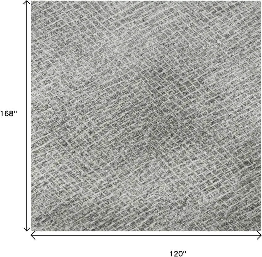 Gray And Ivory Geometric Washable Area Rug With UV Protection Photo 9