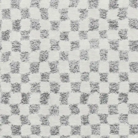 Gray And Ivory Geometric Washable Area Rug With UV Protection Photo 3