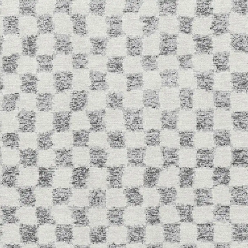 Gray And Ivory Geometric Washable Area Rug With UV Protection Photo 3