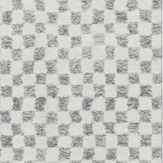 Gray And Ivory Geometric Washable Area Rug With UV Protection Photo 3
