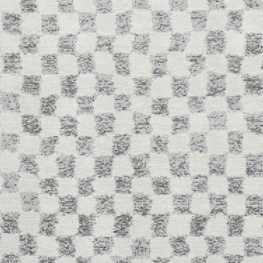 Gray And Ivory Geometric Washable Area Rug With UV Protection Photo 3