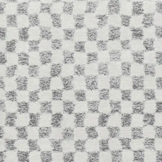 Gray And Ivory Geometric Washable Area Rug With UV Protection Photo 3