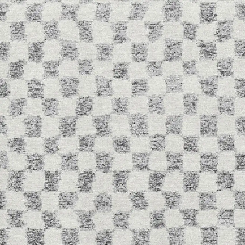 Gray And Ivory Geometric Washable Area Rug With UV Protection Photo 3