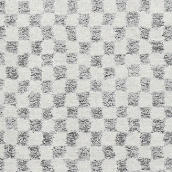 Gray And Ivory Geometric Washable Area Rug With UV Protection Photo 3