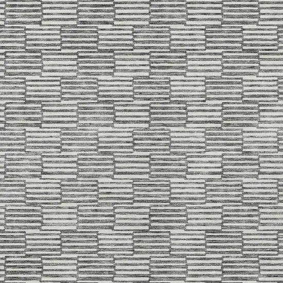 Gray And Ivory Geometric Washable Indoor Outdoor Area Rug Photo 6