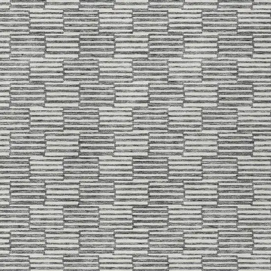 Gray And Ivory Geometric Washable Indoor Outdoor Area Rug Photo 6