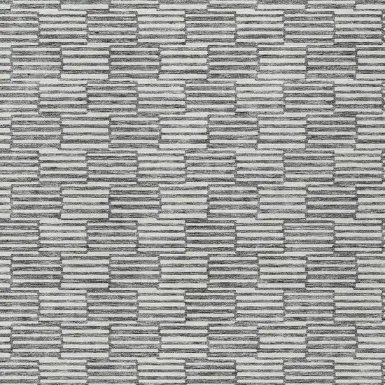 Gray And Ivory Geometric Washable Indoor Outdoor Area Rug Photo 6