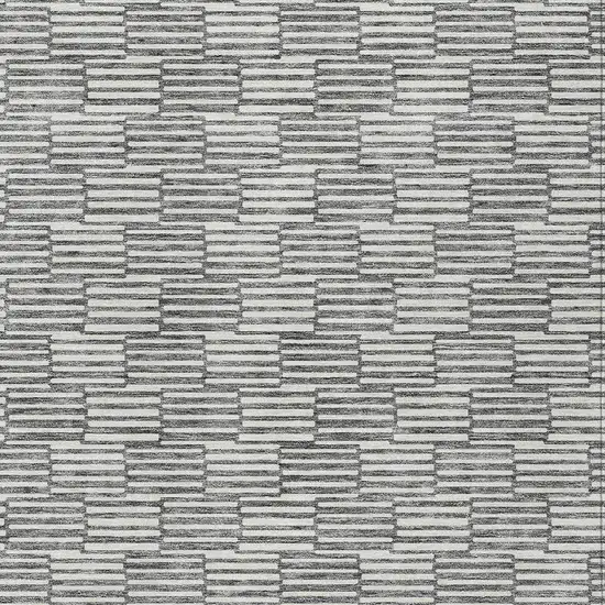 Gray And Ivory Geometric Washable Indoor Outdoor Area Rug Photo 6