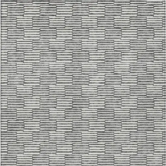 Gray And Ivory Geometric Washable Indoor Outdoor Area Rug Photo 7